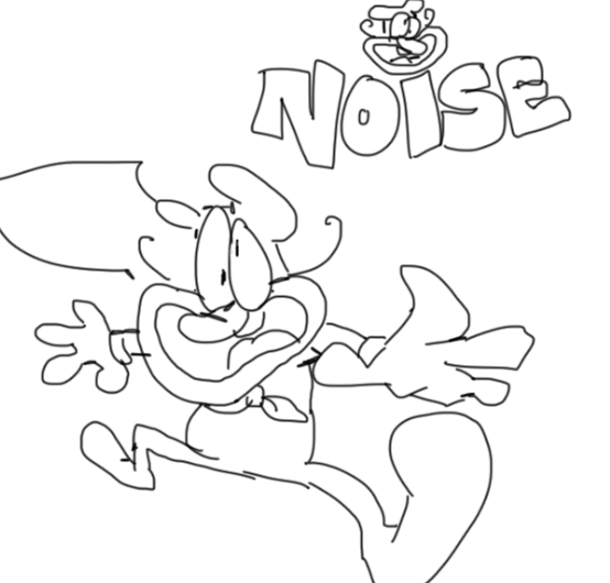 Doodle of Noise posing happily